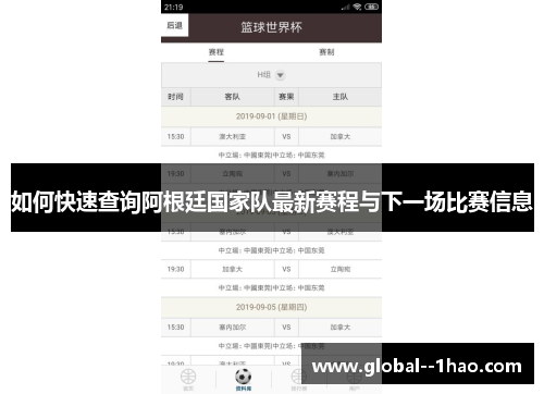 如何快速查询阿根廷国家队最新赛程与下一场比赛信息