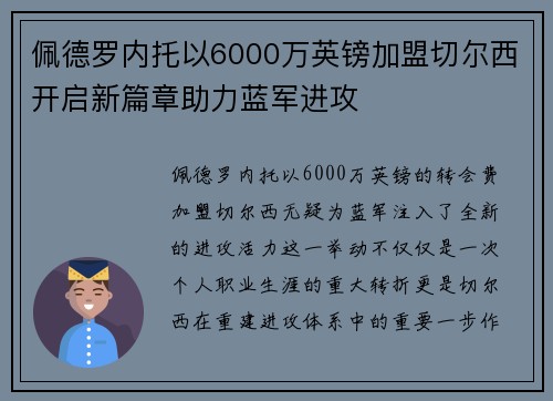 佩德罗内托以6000万英镑加盟切尔西开启新篇章助力蓝军进攻 佩德罗内托以6000万英镑加盟切尔西开启新篇章助力蓝军进攻